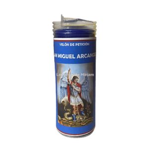 Velón de oración con aceite arcángel Miguel