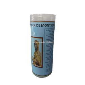 Velón de oración con aceite Virgen de Montserrat